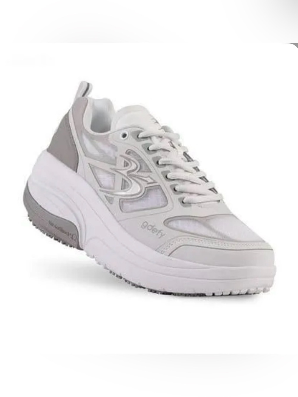 Women’s White & Light Gray Platform Sneakers - Comfort Lace-Up